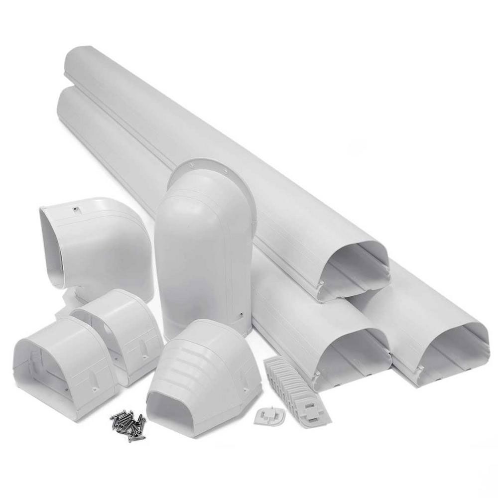 White Line Set Cover Guard â€“ Complete Wall Duct Kit (12 ft.)