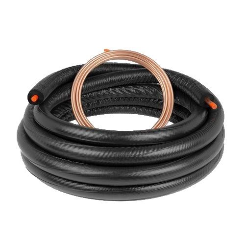 50 Feet of 3/8" LL x 7/8" SL x 1/2" No-Tear Insulated Line Set - Black