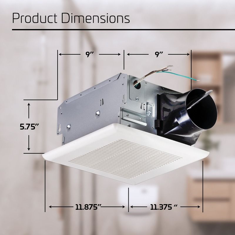 80 CFM 0.6 Sones ACiQ Ultra Quiet Bathroom Exhaust Fan - view 5