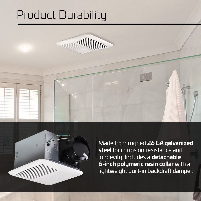 120 CFM 0.3 Sones ACiQ Select Bathroom Exhaust Fan - view 3